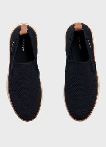 Темно-синие слипоны Gant с белой подошвой, с логотипом