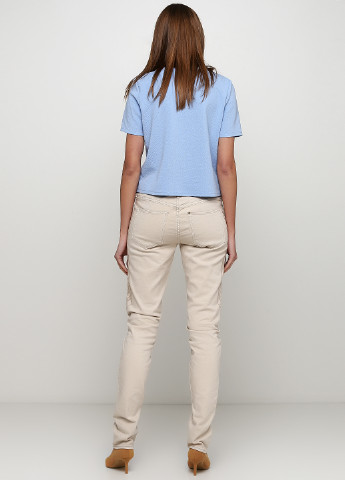 Джинси H&M завужені однотонні світло бежеві джинсові бавовна