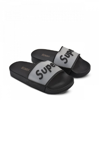 Черные шлепанцы женские et9161 No Brand