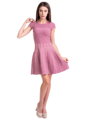 Темно-рожева кежуал сукня кльош Viviami в смужку