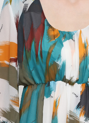 Молочное кэжуал платье а-силуэт G.Sel с абстрактным узором