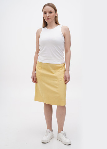 Желтая кэжуал однотонная юбка NOA noa а-силуэта (трапеция)
