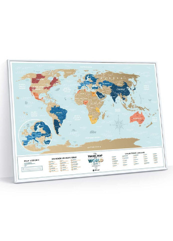 Скретч карта мира "Travel Map Holiday Lagoon World" (рама) 1DEA.me (254288782)