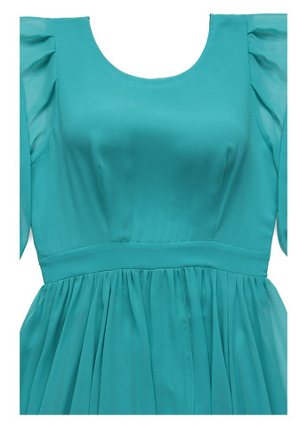 Бирюзовое праздничный, кэжуал платье клеш Nazarenogabrielli однотонное