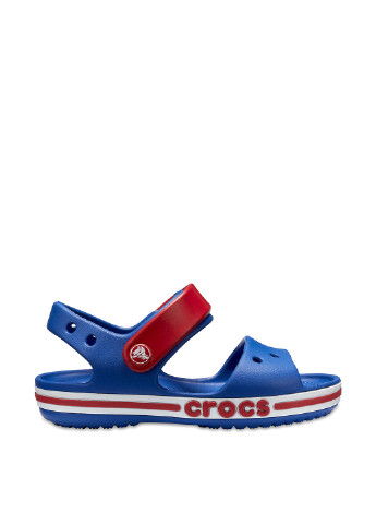 Синие кэжуал сандалии Crocs на кнопках