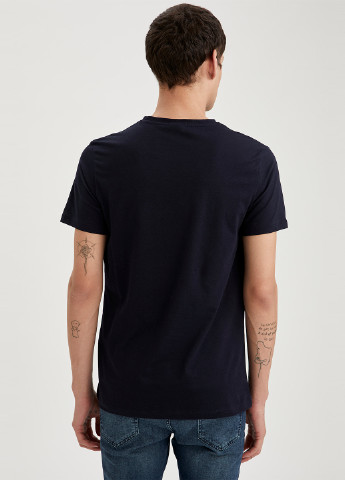Темно-синяя летняя футболка DeFacto
