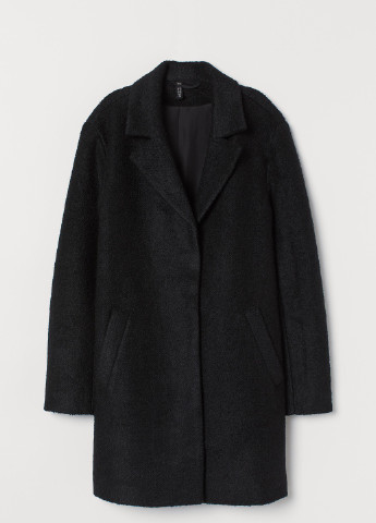 Черное зимнее Пальто шерстяное H&M