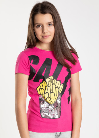Розовая летняя футболка с коротким рукавом Reporter Young