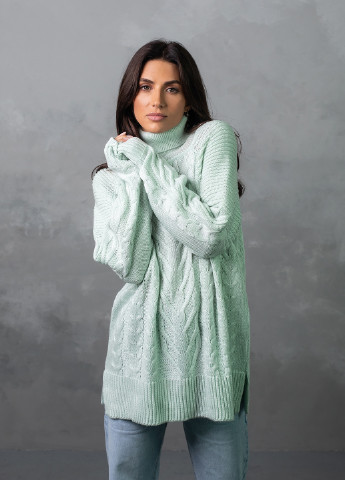 Мятный демисезонный свитер женский Bakhur Джемпер