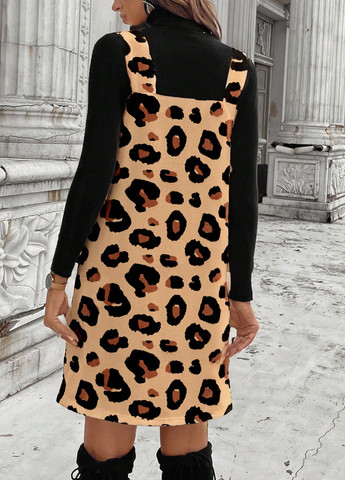 Демисезонный женский сарафан SHEIN леопардовый