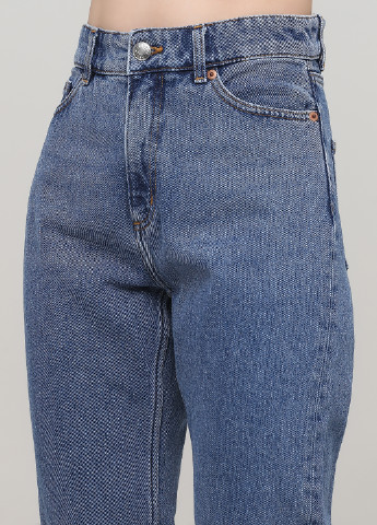 Голубые демисезонные зауженные, укороченные джинсы Monki