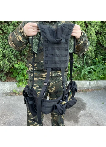 РПС система MOLLE + підсумки 6601 ЗСУ (ЗСУ) Розвантажувальна поясна система чорна Power (254440492)