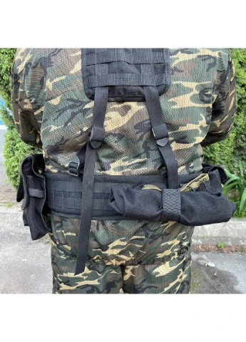 РПС система MOLLE + підсумки 6601 ЗСУ (ЗСУ) Розвантажувальна поясна система чорна Power (254440492)