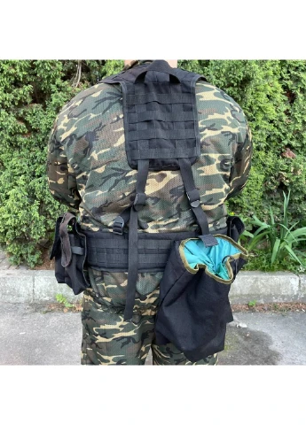 РПС система MOLLE + підсумки 6601 ЗСУ (ЗСУ) Розвантажувальна поясна система чорна Power (254440492)