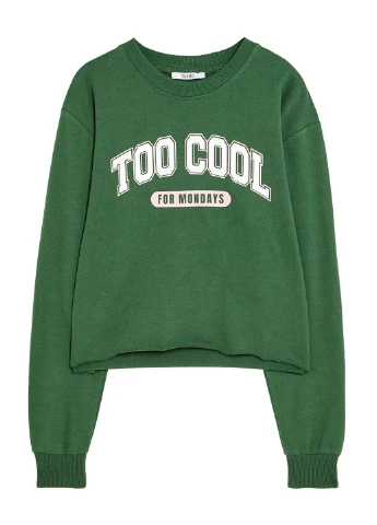 Зелений світшоти Pull & Bear напис без декору (243646877)