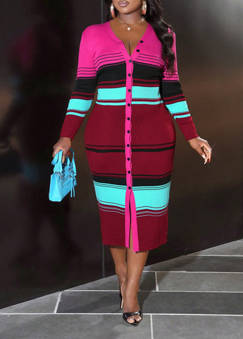 Комбінована кежуал сукня SHEIN в смужку