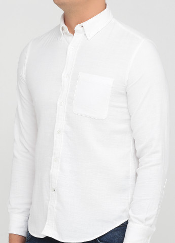 Белая кэжуал рубашка однотонная Club Monaco