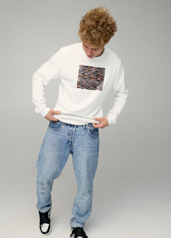 Білий свитшот мужской basic /no flis/ YAPPI малюнок (254557476)