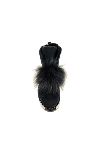 Зимние ботинки женские черные замшевые с мехом зимние Brocoli из натуральной замши