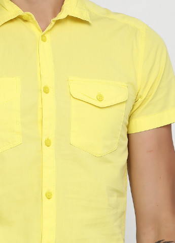 Желтая кэжуал рубашка однотонная Jack & Jones