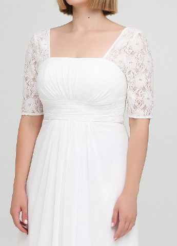 Білий весільна плаття, сукня з відкритою спиною, в стилі армпір Ever Pretty однотонна