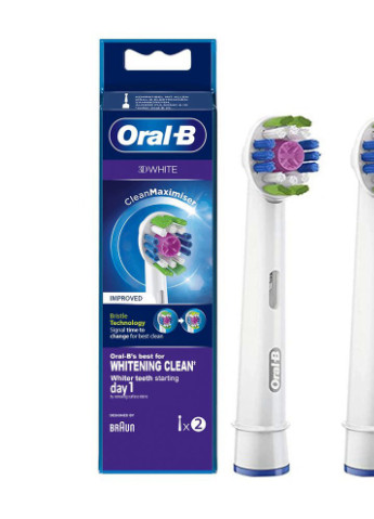 Насадки для електричної зубної щітки, 2 шт. Braun oral-b 3d white (254196425)