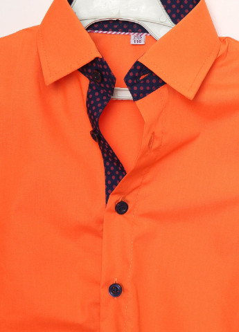 Оранжевая кэжуал рубашка однотонная Frantolino
