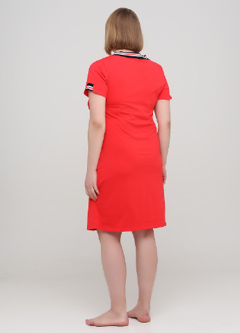 Червона домашній сукня сукня-футболка ROMEO LIFE однотонна