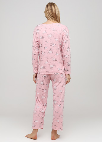 Пудрова всесезон піжама (лонгслів, брюки) лонгслив + брюки Isilay Pijama