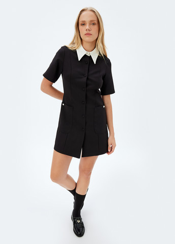 Черно-белое кэжуал платье KOTON однотонное