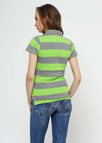 Салатовая женская футболка-поло Circa в полоску