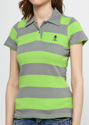 Салатовая женская футболка-поло Circa в полоску