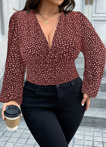 Бордовая блуза SHEIN