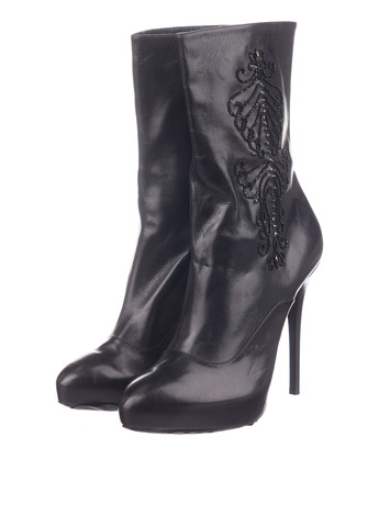 Женские осенние черные полусапоги Ralph Lauren на высоком каблуке