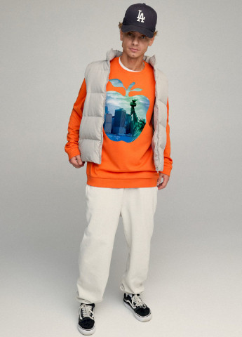 Оранжевый свитшот мужской oversize /no flis/ YAPPI (252259116)