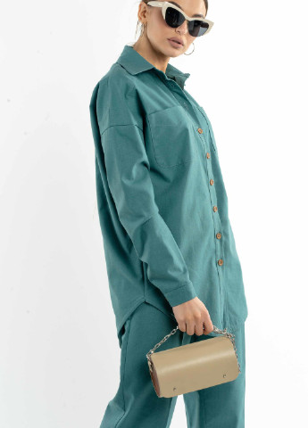 Светло-голубой кэжуал рубашка однотонная Ри Мари