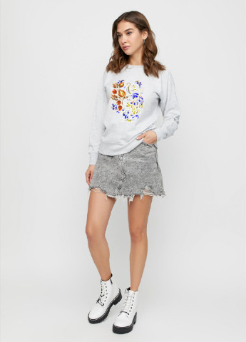 Сірий світшот жіночий /no flis/ YAPPI малюнок (251467764)