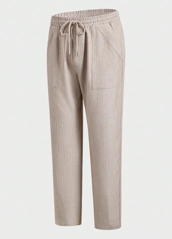 Бежевый демисезонный костюм (рубашка, брюки) брючный, с рубашкой SHEIN