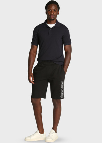 Черная футболка-поло для мужчин Calvin Klein однотонная