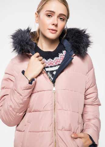 Розовая демисезонная пальто DeFacto