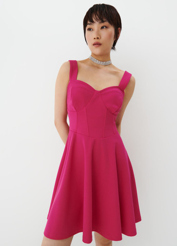 Фуксинова (кольору Фукія) кежуал сукня кльош Mohito однотонна