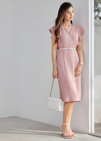 Світло-рожева кежуал сукня футляр SHEIN однотонна