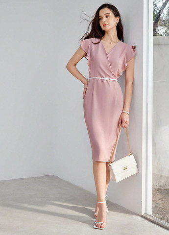 Світло-рожева кежуал сукня футляр SHEIN однотонна