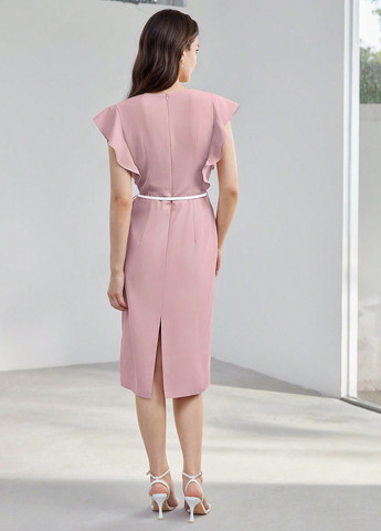 Світло-рожева кежуал сукня футляр SHEIN однотонна