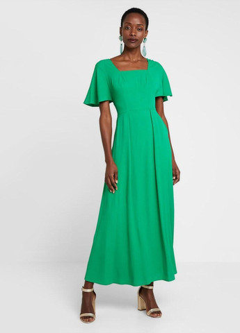 Зеленое кэжуал платье клеш Calvin Klein однотонное