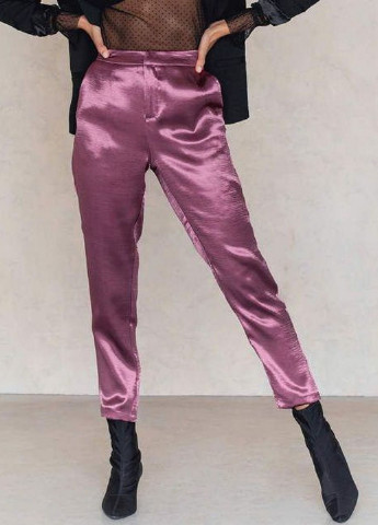 Розовые кэжуал демисезонные зауженные брюки NA-KD