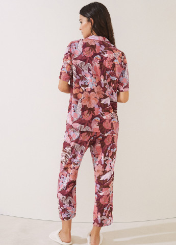 Розово-лиловая всесезон пижама (рубашка, брюки) реглан + брюки Women'secret