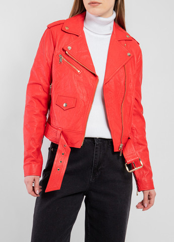 Красная демисезонная куртка кожаная Michael Kors