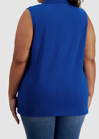 Синяя женская футболка-поло Tommy Hilfiger однотонная