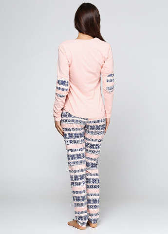 Світло-рожева всесезон пижама (лонгслив, брюки) Key